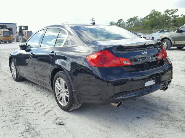 JN1CV6ARXDM759237 - 2013 INFINITI G37 BLACK photo 3