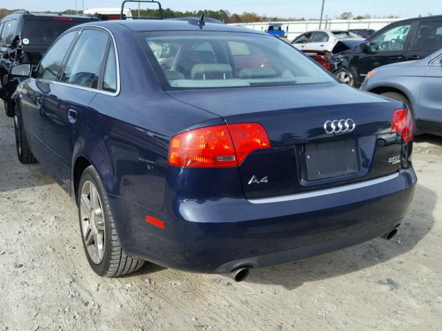 WAUDF78E46A245392 - 2006 AUDI A4 2.0T QU BLUE photo 3