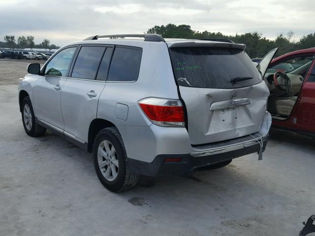 5TDZA3EH6DS042311 - 2013 TOYOTA HIGHLANDER SILVER photo 3