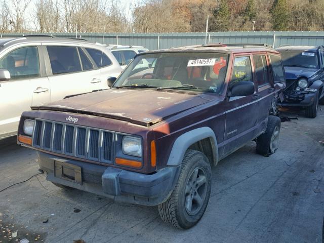 1J4FN28S71L613028 - 2001 JEEP CHEROKEE S MAROON photo 2