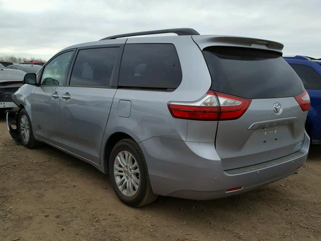 5TDYK3DC9GS765489 - 2016 TOYOTA SIENNA XLE SILVER photo 3