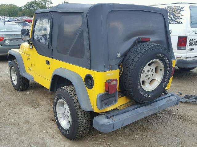 1J4FA49S11P304041 - 2001 JEEP WRANGLER / YELLOW photo 3