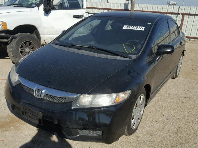 2HGFA16559H342912 - 2009 HONDA CIVIC LX BLACK photo 2