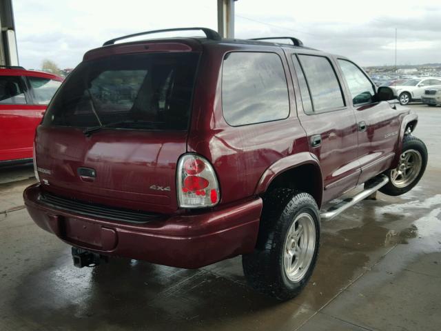 1B4HS28N91F632631 - 2001 DODGE DURANGO BURGUNDY photo 4