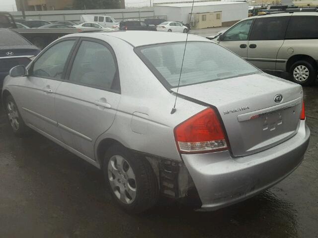 KNAFE222595663907 - 2009 KIA SPECTRA EX SILVER photo 3