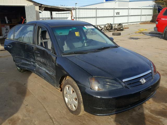 1HGES16572L018782 - 2002 HONDA CIVIC LX BLACK photo 1