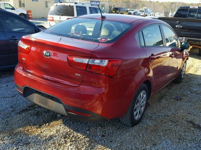 KNADM4A3XD6289782 - 2013 KIA RIO LX RED photo 4