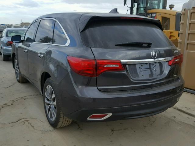 5FRYD4H63FB004589 - 2015 ACURA MDX TECHNO GRAY photo 3