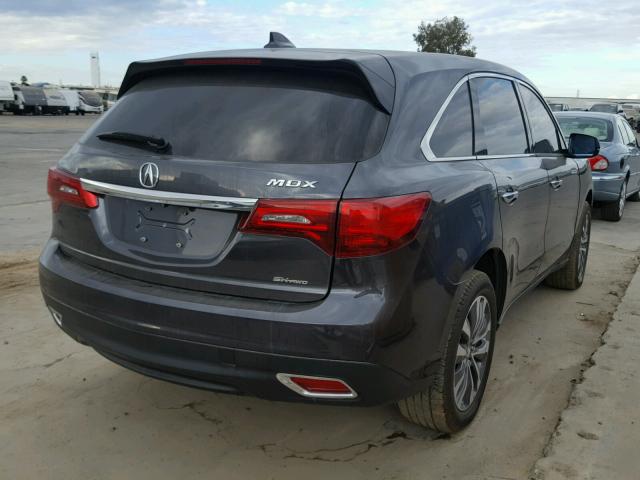 5FRYD4H63FB004589 - 2015 ACURA MDX TECHNO GRAY photo 4
