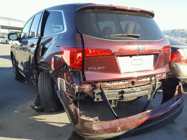 5FNYF5H38GB054090 - 2016 HONDA PILOT EX BURGUNDY photo 3