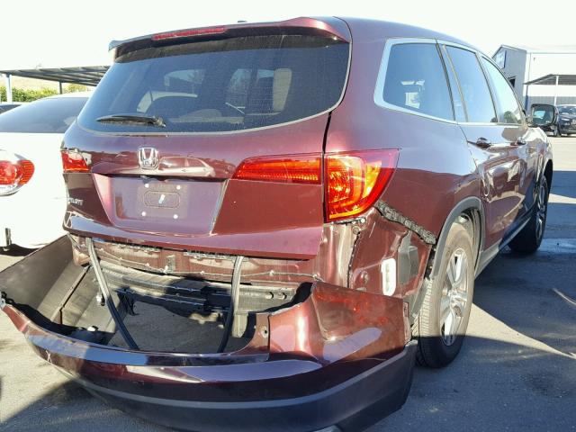 5FNYF5H38GB054090 - 2016 HONDA PILOT EX BURGUNDY photo 4