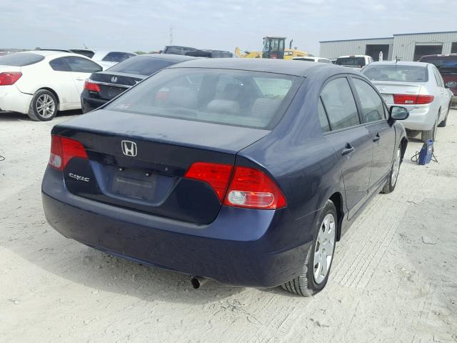 1HGFA16577L079368 - 2007 HONDA CIVIC LX BLUE photo 4