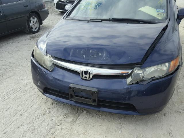 1HGFA16577L079368 - 2007 HONDA CIVIC LX BLUE photo 9