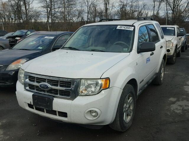 1FMCU59H58KB12554 - 2008 FORD ESCAPE HEV WHITE photo 2