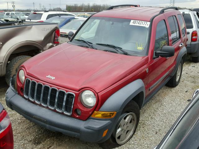 1J4GL48K17W540381 - 2007 JEEP LIBERTY SP RED photo 2