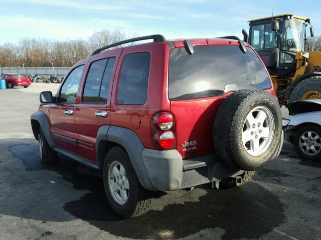 1J4GL48K17W540381 - 2007 JEEP LIBERTY SP RED photo 3