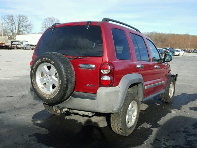 1J4GL48K17W540381 - 2007 JEEP LIBERTY SP RED photo 4