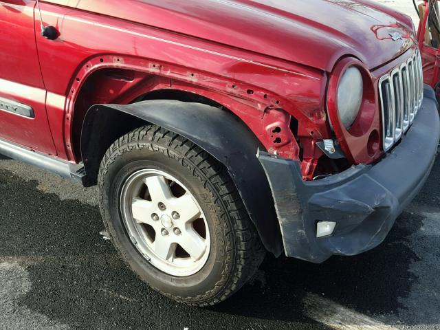 1J4GL48K17W540381 - 2007 JEEP LIBERTY SP RED photo 9