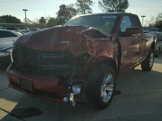 1C6RR6HT9FS755537 - 2015 RAM 1500 SPORT BURGUNDY photo 2