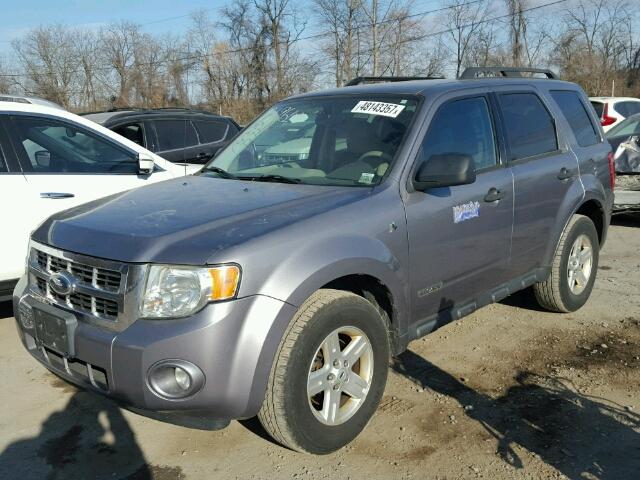 1FMCU59H48KC44771 - 2008 FORD ESCAPE HEV GRAY photo 2