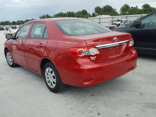 2T1BU4EE2DC989021 - 2013 TOYOTA COROLLA BA RED photo 3