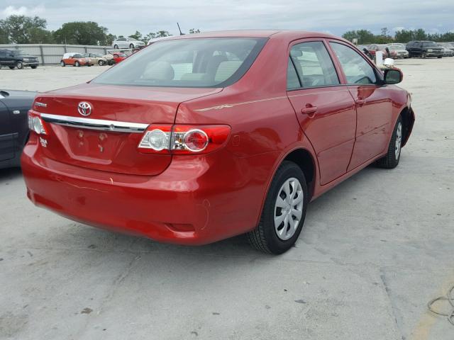 2T1BU4EE2DC989021 - 2013 TOYOTA COROLLA BA RED photo 4