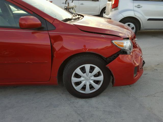 2T1BU4EE2DC989021 - 2013 TOYOTA COROLLA BA RED photo 9