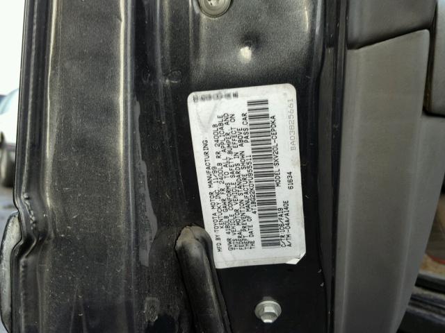 4T1BG22K0YU955511 - 2000 TOYOTA CAMRY CE CHARCOAL photo 10