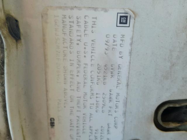 1G2WJ52M7RF208461 - 1994 PONTIAC GRAND PRIX WHITE photo 10