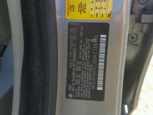 WBANV9C50AC138976 - 2010 BMW 535I Dorado foto 10