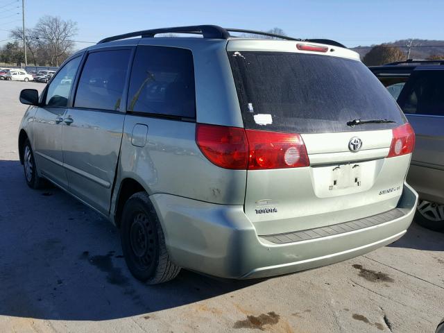 5TDZK23C28S208585 - 2008 TOYOTA SIENNA CE GREEN photo 3