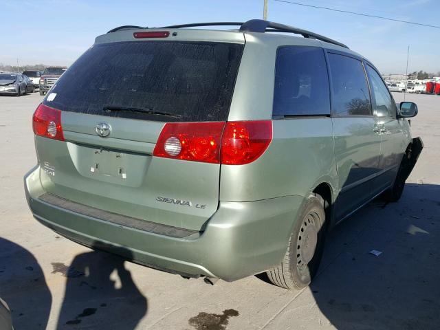 5TDZK23C28S208585 - 2008 TOYOTA SIENNA CE GREEN photo 4