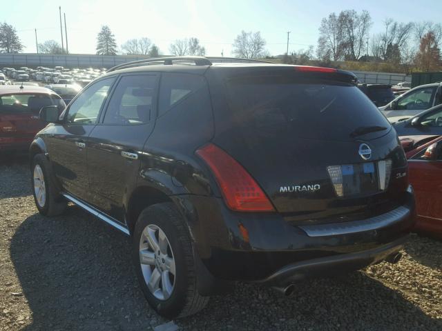 JN8AZ08W66W512004 - 2006 NISSAN MURANO SL BLACK photo 3