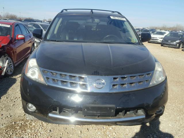 JN8AZ08W66W512004 - 2006 NISSAN MURANO SL BLACK photo 9