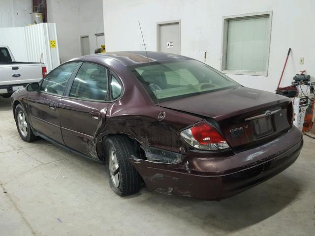 1FAFP53231A231153 - 2001 FORD TAURUS SE MAROON photo 3