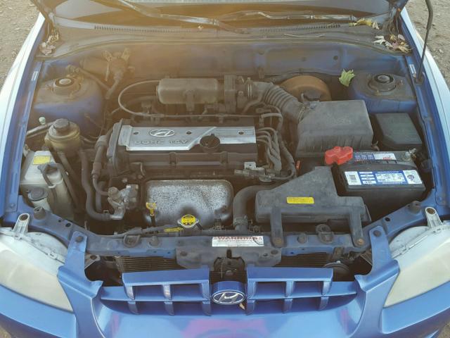 KMHCG45C21U187394 - 2001 HYUNDAI ACCENT GL BLUE photo 7