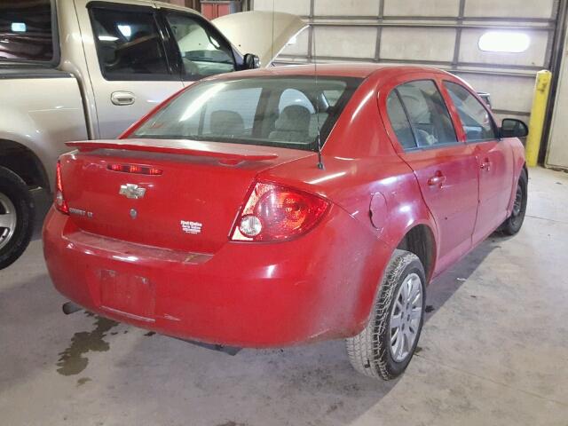 1G1AT58H897266933 - 2009 CHEVROLET COBALT LT RED photo 4