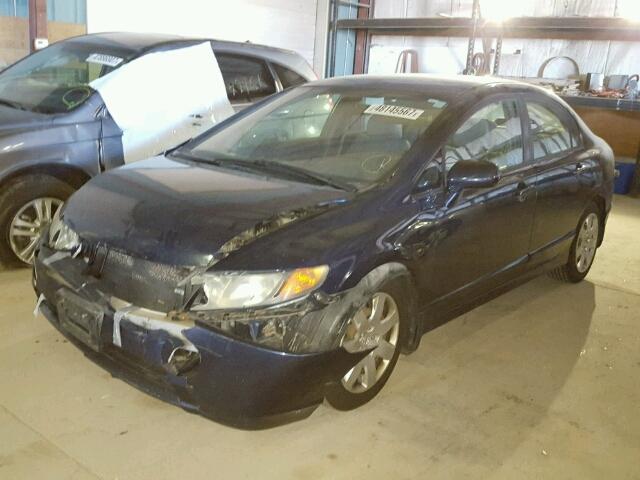 1HGFA165X6L131476 - 2006 HONDA CIVIC LX BLUE photo 2