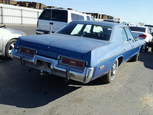 DK41U4D215750 - 1974 DODGE MONACO BLUE photo 4