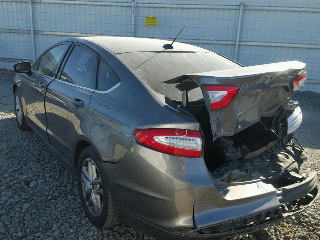 3FA6P0HD9ER219338 - 2014 FORD FUSION SE GRAY photo 3