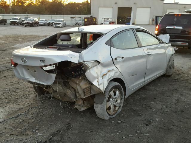 KMHDH4AE0EU097496 - 2014 HYUNDAI ELANTRA SE SILVER photo 4