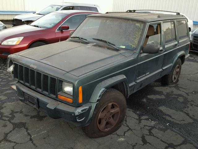 1J4FT68S2XL524294 - 1999 JEEP CHEROKEE S GREEN photo 2