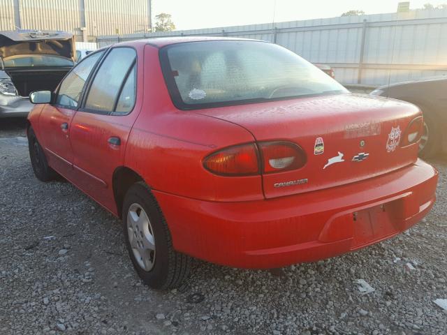 1G1JC524X27138317 - 2002 CHEVROLET CAVALIER B RED photo 3