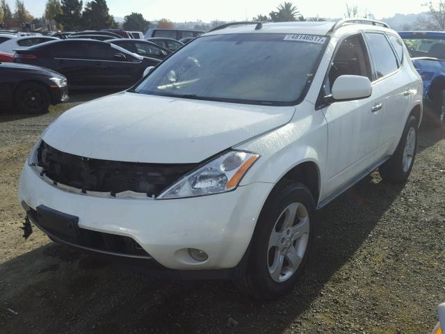 JN8AZ08W65W410720 - 2005 NISSAN MURANO SL WHITE photo 2