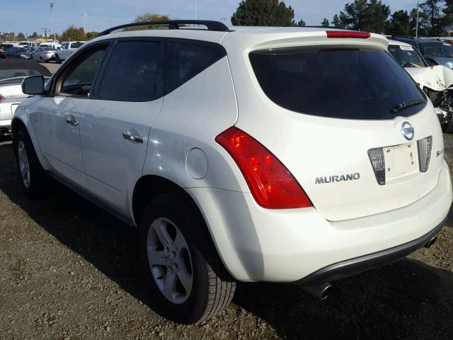 JN8AZ08W65W410720 - 2005 NISSAN MURANO SL WHITE photo 3