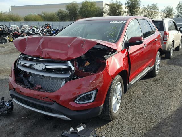 2FMTK3J95FBB74137 - 2015 FORD EDGE SEL RED photo 2