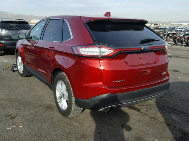 2FMTK3J95FBB74137 - 2015 FORD EDGE SEL RED photo 3