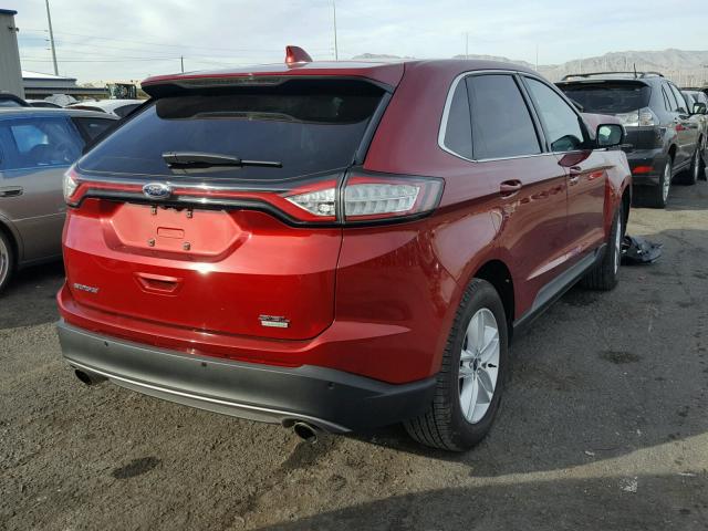 2FMTK3J95FBB74137 - 2015 FORD EDGE SEL RED photo 4