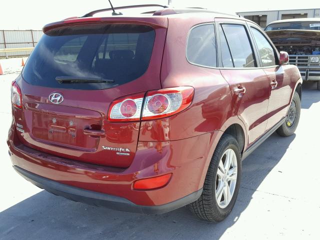 5XYZHDAGXBG047858 - 2011 HYUNDAI SANTA FE S RED photo 4