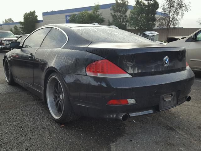 WBAEH73445B192585 - 2005 BMW 645 CI AUT BLACK photo 3